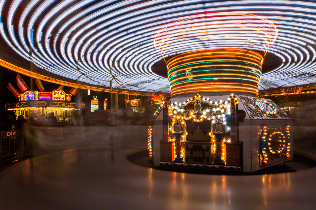 Blur shows the motion of the Merry Go Round