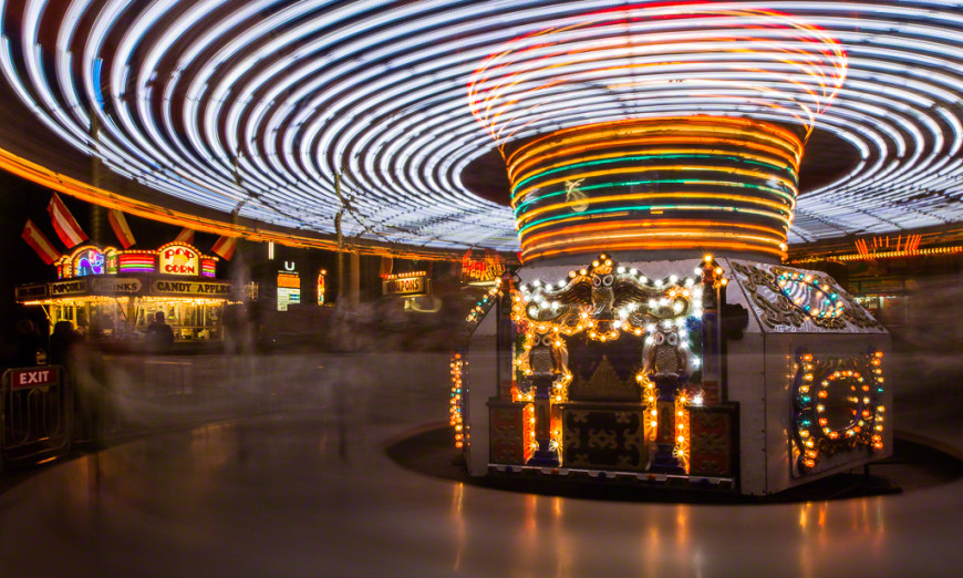 Blur shows the motion of the Merry Go Round