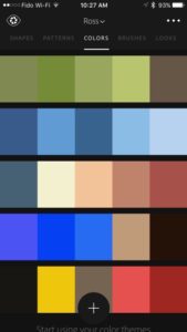 A reusable palette created with Adobe Capture (the top bar)