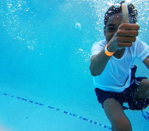 Kid swimming