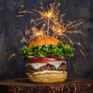 Burger With Sparklers