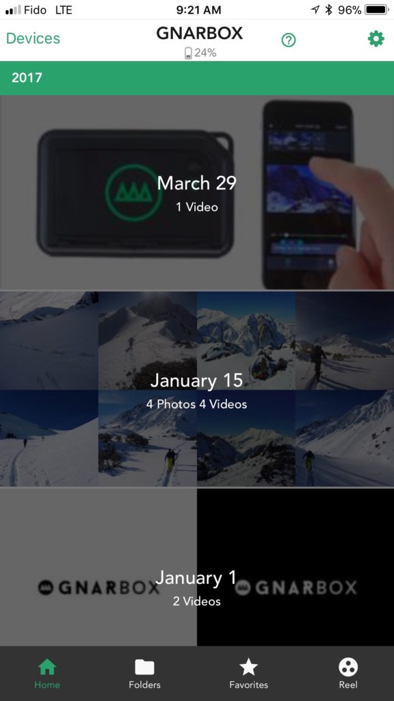 GNARBOX App Home Screen