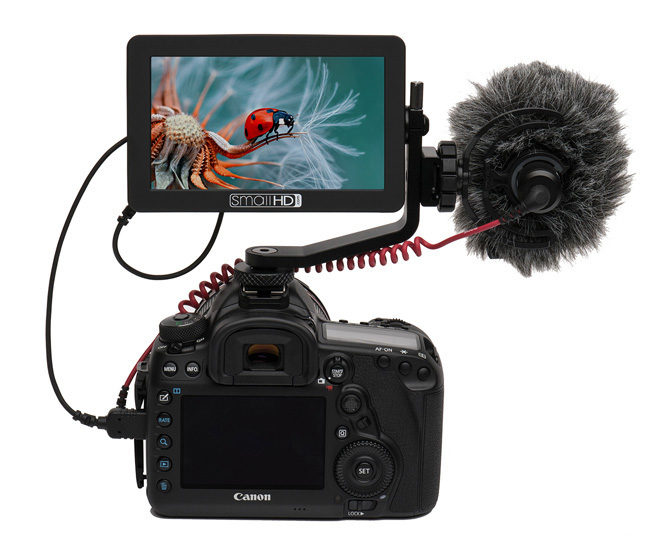 HDMI Field Monitor: SmallHD FOCUS on Mount with Microphone