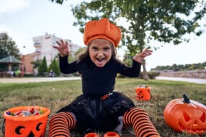 Girl posing in costume