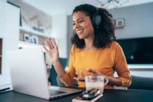 Woman At Her Desk