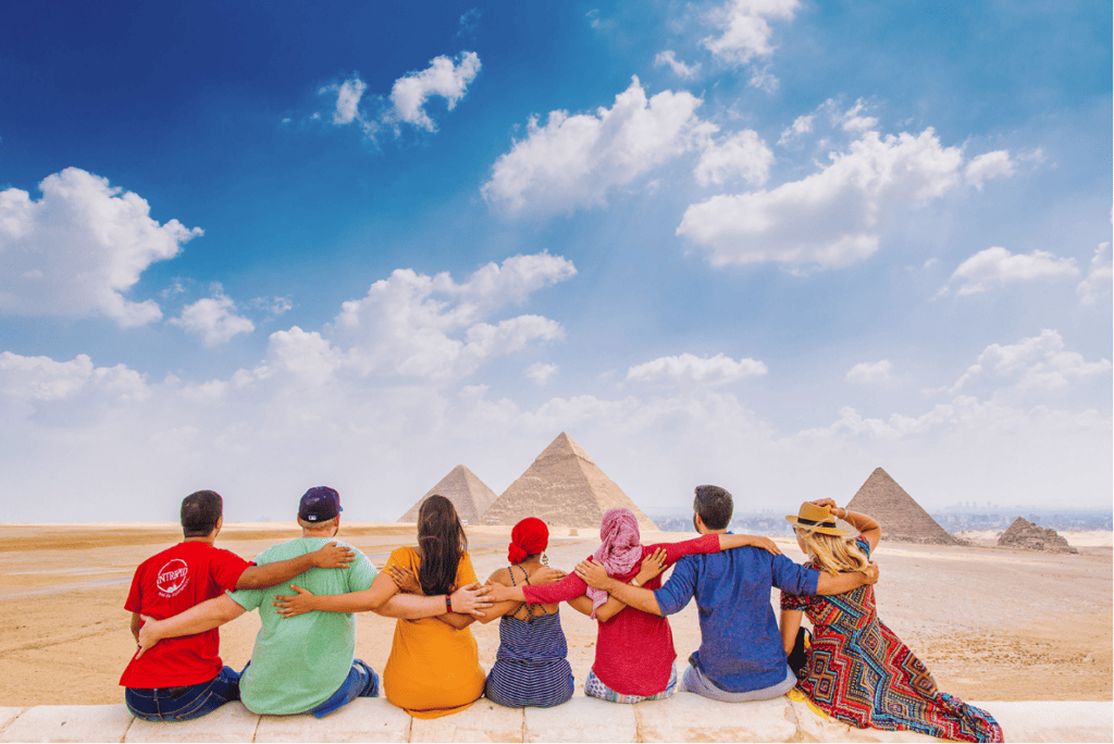 Ryan Bolton Photography -  The view of the Great Pyramids of Giza. Shot for Intrepid Travel, 2018, on location in Egypt. Photography by Ryan Bolton.