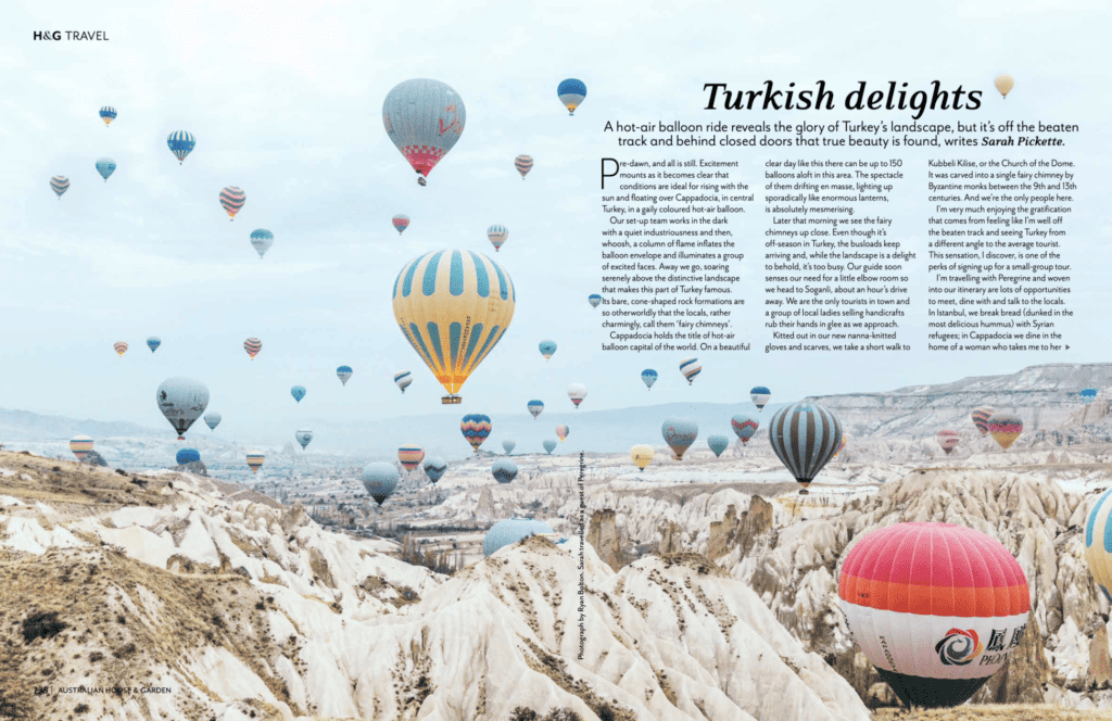 Ryan Bolton Photography -  Australian Home & Garden 4-page spread about Cappadocia Turkey