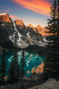 Sunrise at Moraine Lake Alberta, Canada