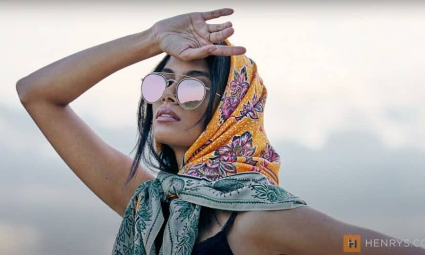 Lady wearing scarf on her head