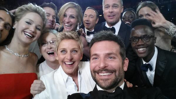 Ellen at the Oscars Selfie