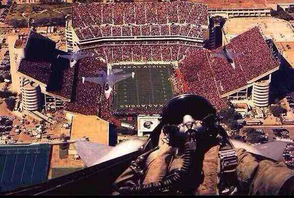 Airplane Over A Stadium Selfie