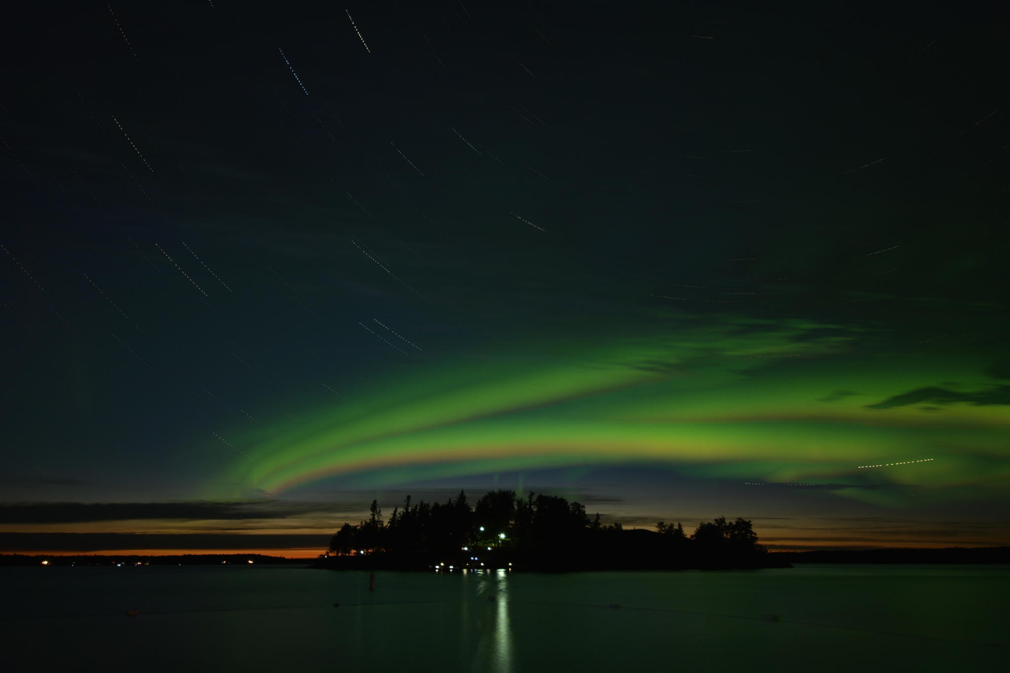 Northern Lights Above Nutimik Lake by Archie SJ