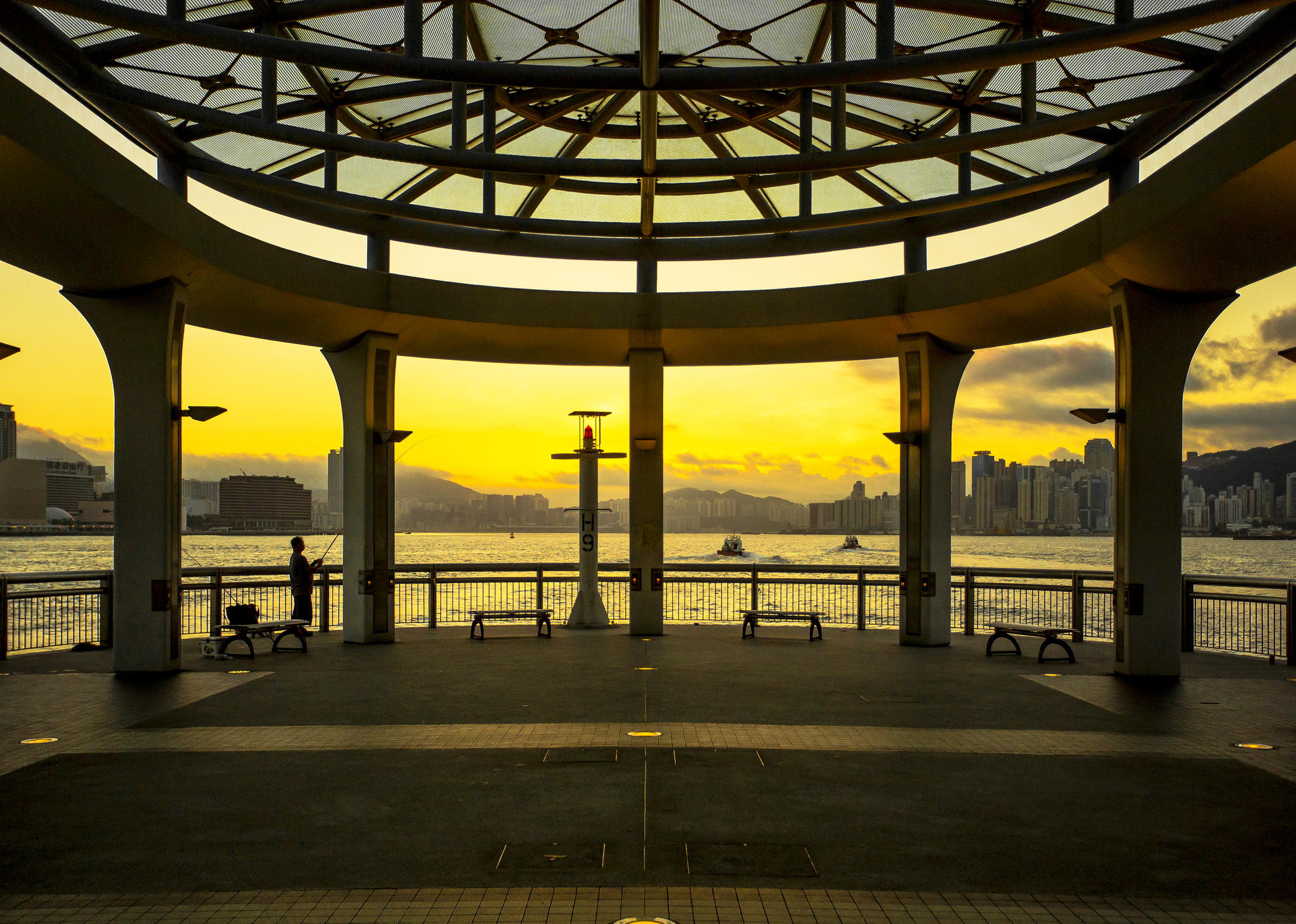 Victoria Harbour Sunrise - Hong Kong by Robert Lachaine
