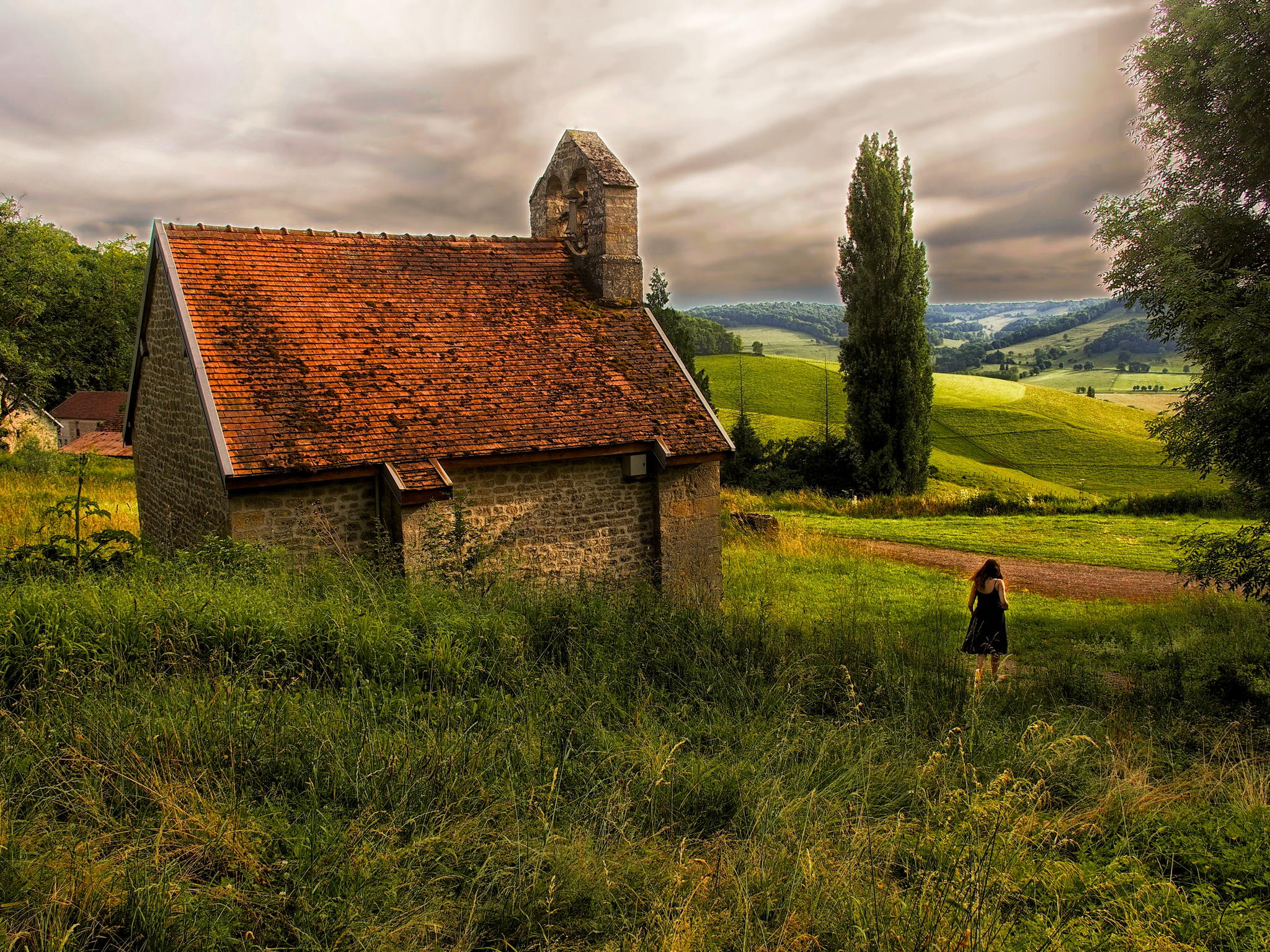 Chapel and Woman by Marty Gervais