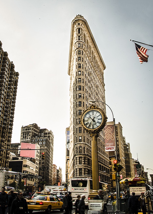 Flatiron Building, Busy Corner by Sherry Galey