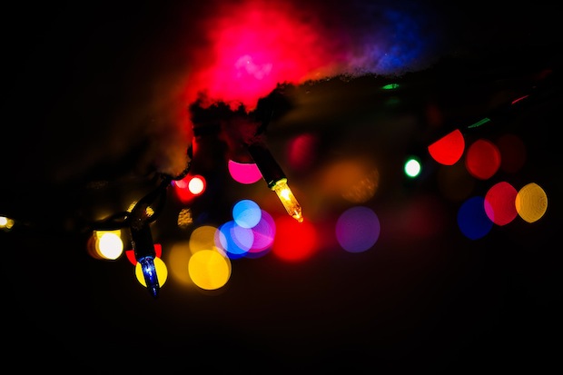 Holiday Lights and Snow by Amerpreet Kaur
