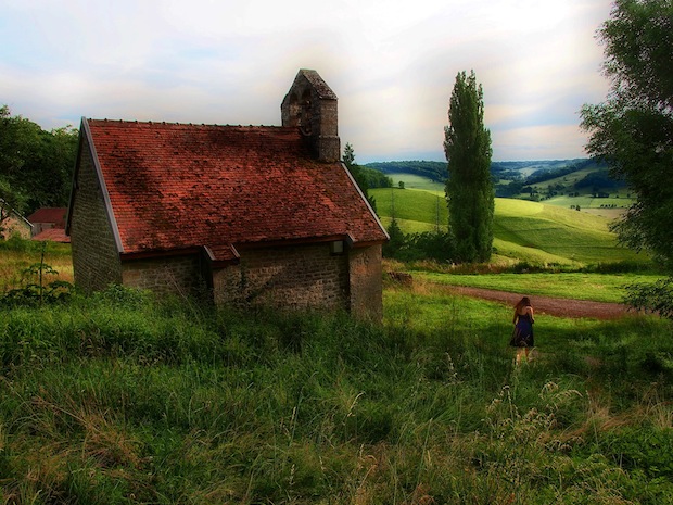 Chapel and Woman by Marty Gervais